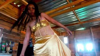 Hawt short golden suit up-petticoat large butt