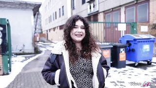 GERMAN SCOUT - Curvy Large natural Breasts Teen eighteen Rose Noir get unshaved Vagina Screwed at Casting