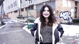 GERMAN SCOUT - Curvy Large natural Breasts Teen eighteen Rose Noir get unshaved Vagina Screwed at Casting