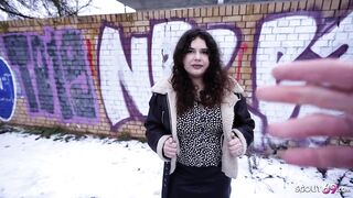 GERMAN SCOUT - Curvy Large natural Breasts Teen eighteen Rose Noir get unshaved Vagina Screwed at Casting