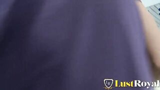 Brunette hair teen with large natural boobs gets booty screwed