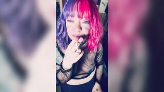 A Marvelous In Pink Princess, Tina Snua, Chain Smokes two Cigarettes With Match Light Ups - Smokin' Smoker