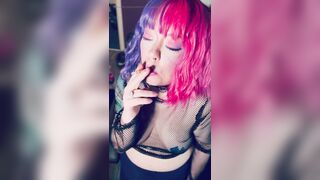 A Marvelous In Pink Princess, Tina Snua, Chain Smokes two Cigarettes With Match Light Ups - Smokin' Smoker