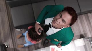 Tiny Tgirl Sucking Boss Schlong For Her Job