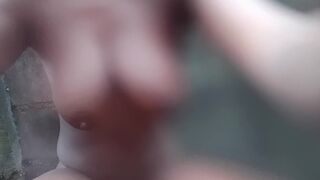 AMATEUR BLACK ALMOST PEE HER SELF OUT DOOR