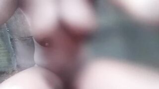 AMATEUR BLACK ALMOST PEE HER SELF OUT DOOR