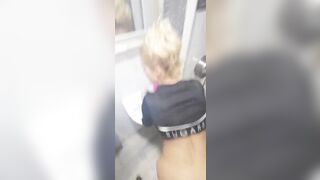 LEWD PAIR HAS RISKY SEX IN A PUBLIC WATER CLOSET