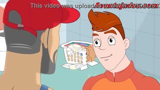 Homosexual Porn Toon: Well-Endowed Plumber