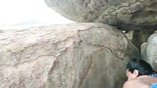 Wife and spouse with massive knob banged a lot by the sea.