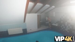 VIP4K. I just wanted to warm up in the sauna, but this guy warmed up my vagina