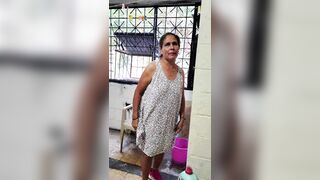 Granny gets sexy during the time that doing laundry