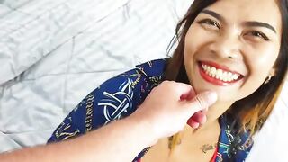 Licking My Cum Off My Thai Girlfriends Lips After Facial Bang