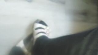 Worn-out Birkenstock shoes