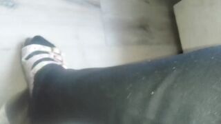 Worn-out Birkenstock shoes