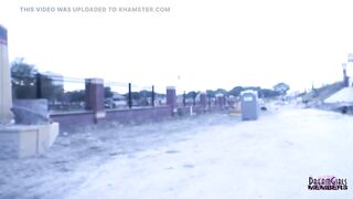 Shy waitress gets nude at a construction web page