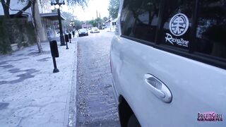 Shy waitress gets nude at a construction web page