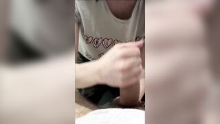 As pretty soon as I wake up I suck and jerk my spouse's weenie who can't resist and cums just now
