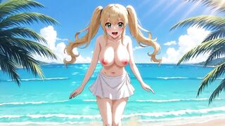 Beach Golden-haired Blowout: Elsa's Sandy Suck and Bang Fest