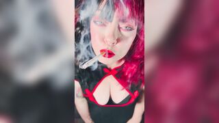 Miss Tina Snua Would Love To Smoke With U - Smokin' A Cork cigarette With Match Light Up