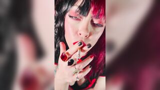 Miss Tina Snua Would Love To Smoke With U - Smokin' A Cork cigarette With Match Light Up
