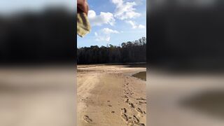 BLACK COUGAR TWERKING ON THE BEACH IN A SWIMSUIT