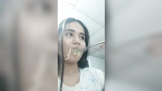 Eating food with cum