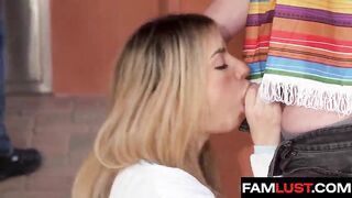 Demi Trades Her Throat for Freedom when This babe Acquiesces to Suck Stepbrother Tyler's Dick - Famlust