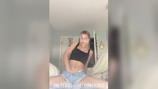 Shy amateur teen bangs self and cums for the 1st time whilst parents are home!