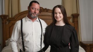 Grand-daddy screws breasty stepdaughter as screw toy