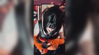 Hawt Wife Tina Snua Smokin' A Cork 100 Cigarette In Satin Gloves & Jewellery