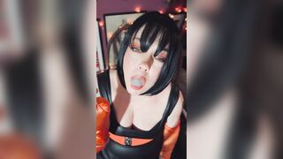 Hawt Wife Tina Snua Smokin' A Cork 100 Cigarette In Satin Gloves & Jewellery