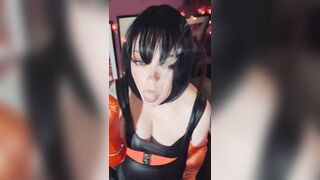 Hawt Wife Tina Snua Smokin' A Cork 100 Cigarette In Satin Gloves & Jewellery