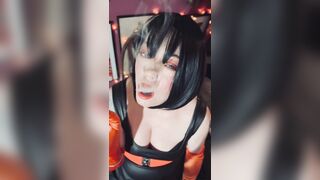 Hawt Wife Tina Snua Smokin' A Cork 100 Cigarette In Satin Gloves & Jewellery