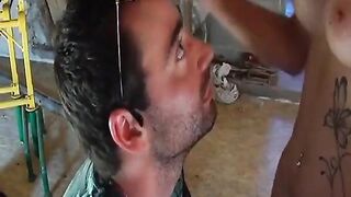 Inked French Wench Got Screwed in Outdoor Show