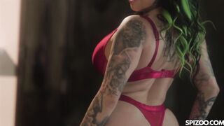 Tattooed Breasty Xwife Karen Willing For Hardcore Pounding