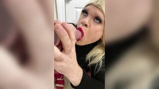 Sissy transgender hot femboy crossdressing doxy sucks penis and talks to mother i'd like to fuck stepmom about how that babe will show him how to give BJ
