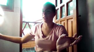 sexy beauty was bored and plays with a gift that her stepbrother gave her