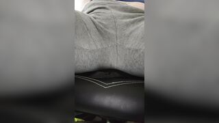 Masturbation In Sweats With Sex tool On Mini Dong And Inside Hunk Twat, FTM Attempt To Squirt