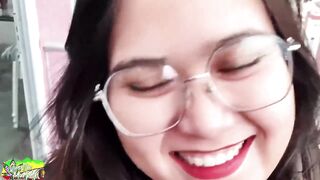 Public oral-sex from my girlfriend during the time that the neighbors see me cum in her throat.