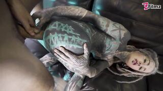 Tattooed Cutie Takes Large Wang in Room