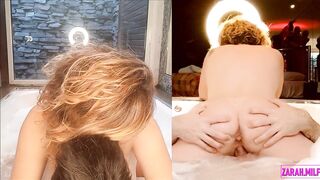 Multiple intensive female climax as this babe bangs a chap in the hawt tub