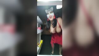 Wife drilled in the kitchen