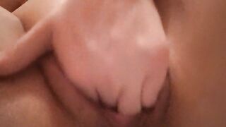 Little doxy fingering her vagina secretly from dad