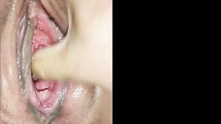 MY 19YO SNATCH IS SUPER TAUT I TRY TO OPEN IT BUT I CAN'T! REAL CLIMAX SQUIRT FEMALE!!