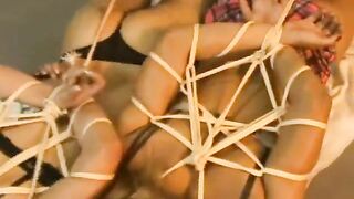 Russian girls in chinese-inspired hogtie