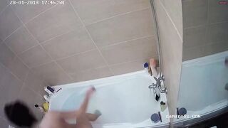 Two lesbian girls bathing