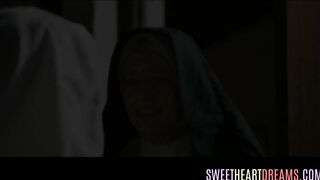 Teenage nun eaten out by busty babe