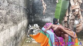 Slutty Amateur Ghetto Lovers outside with fingering and oral job