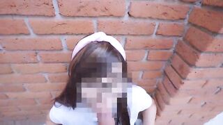 They're going to the playground!! Sucking it at school! having sex with a student! That guy fills her petticoat with cum and then goes to the classroom! Public sex!