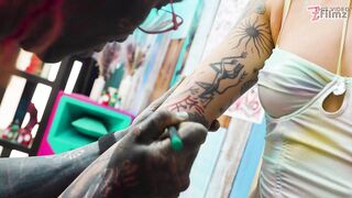 WILD ANAL bang during TATTOO session for ITALINA pornstar
